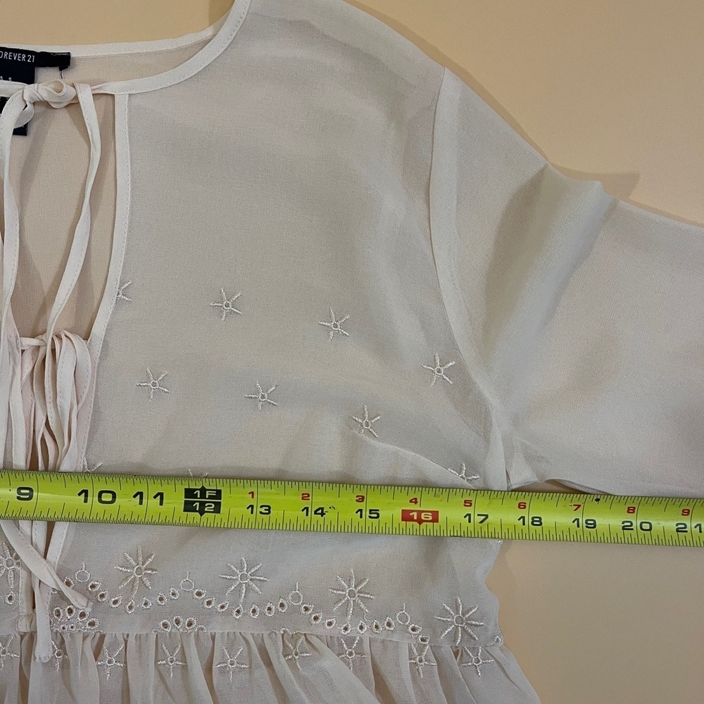 Sheer Embroidered Ruffle Top - Picture 5 of 6